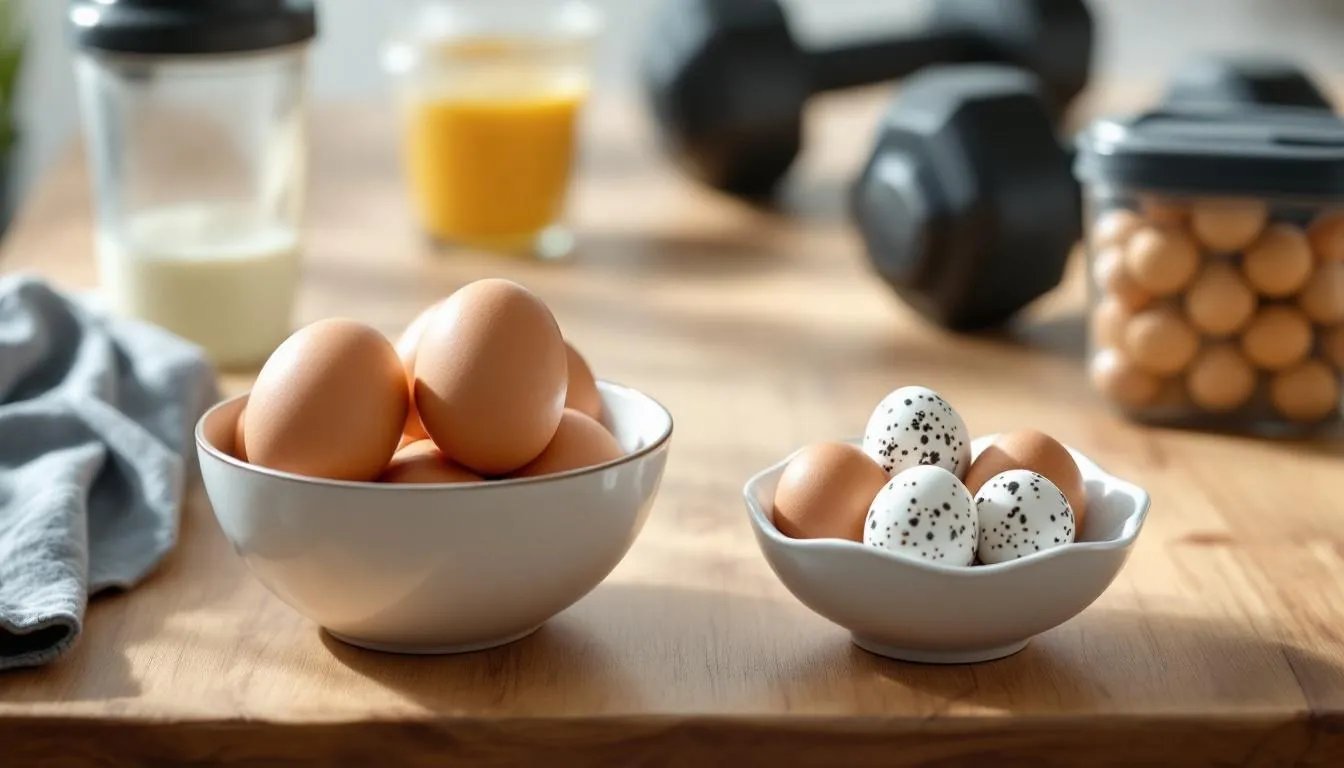 comparaison oeufs de poule et oeufs de caille musculation représentation