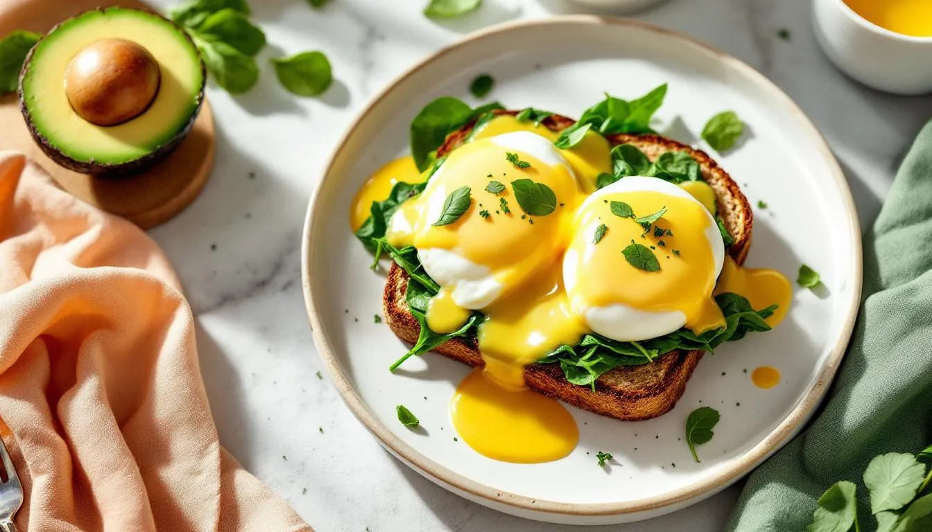 Représenatation de oeufs benedict revisités healthy musculation