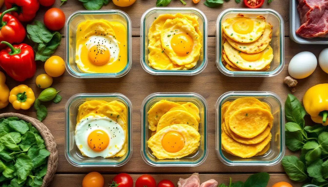 Représenatation de oeufs préparation repas batch cooking musculation