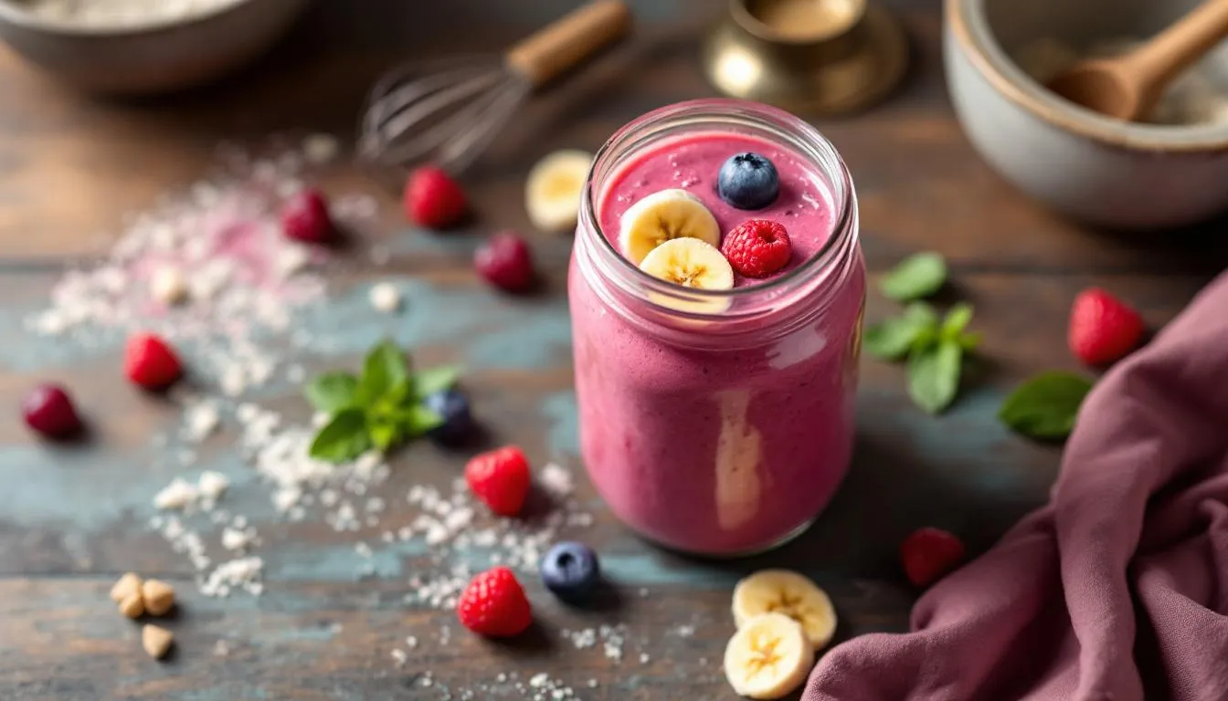 Représenatation de recette de smoothie protéiné aux œufs pour la prise de masse musculaire