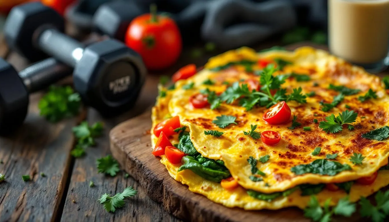 Représenatation de recettes omelette protéinée facile et rapide musculation