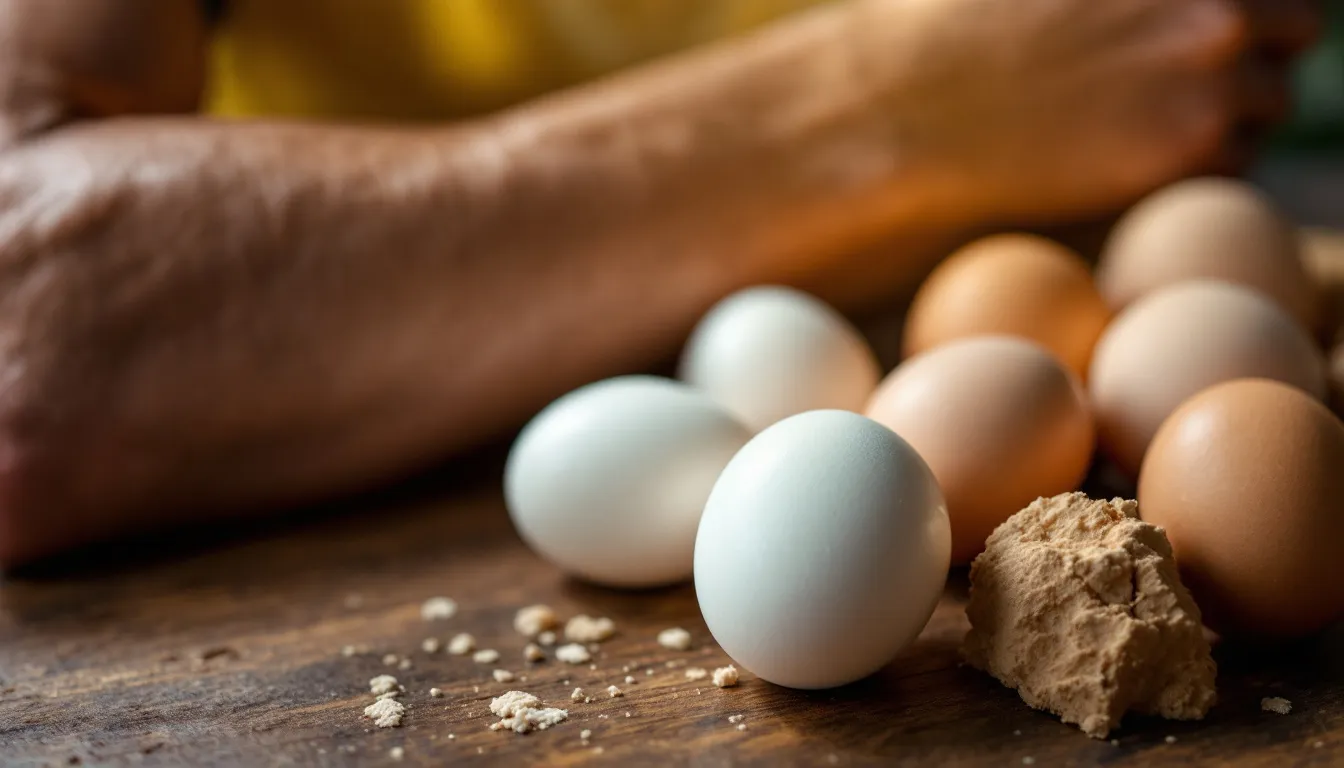 Représenatation de oeufs et inflammation musculation