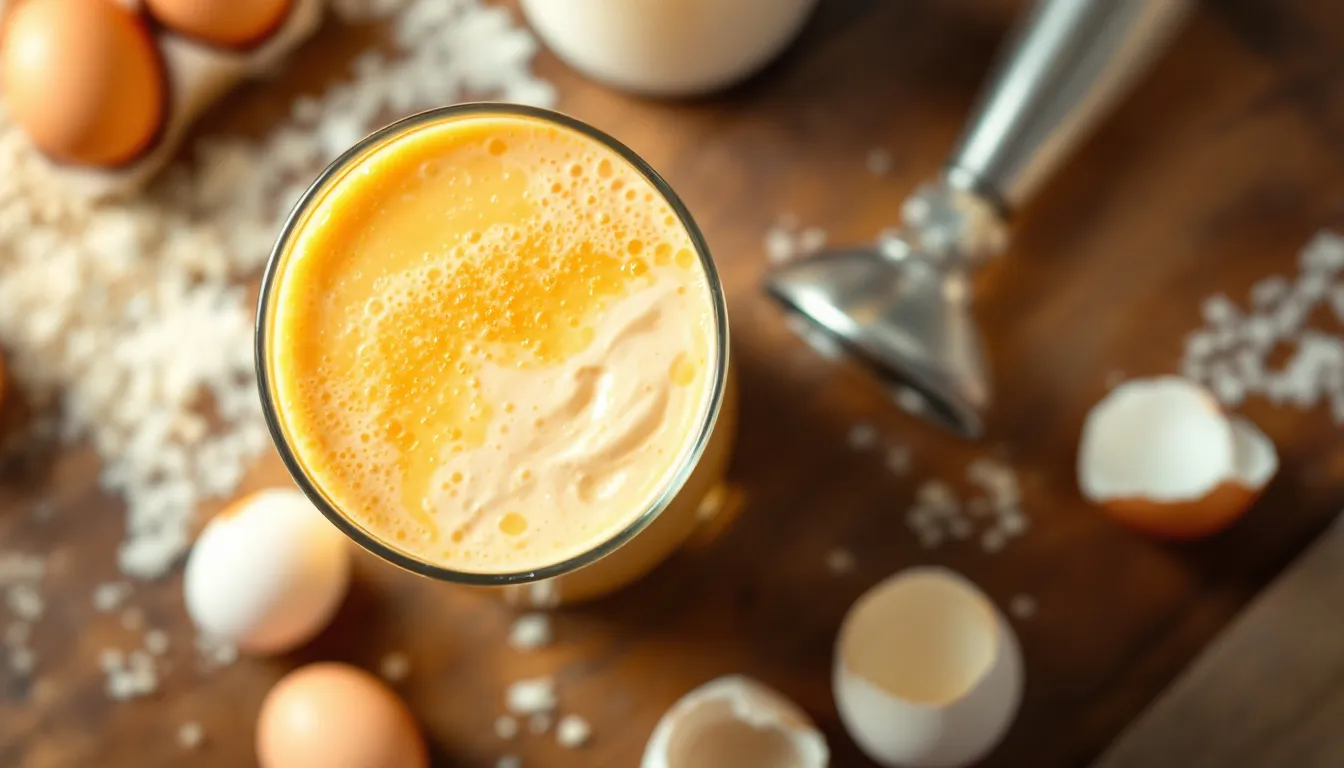 Représenatation de recette de boisson protéinée à base d'œufs