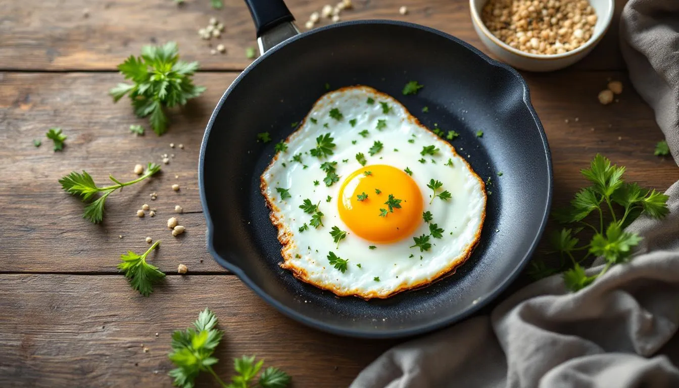Représenatation de oeufs au plat musculation : comment limiter l'ajout de matières grasses ?