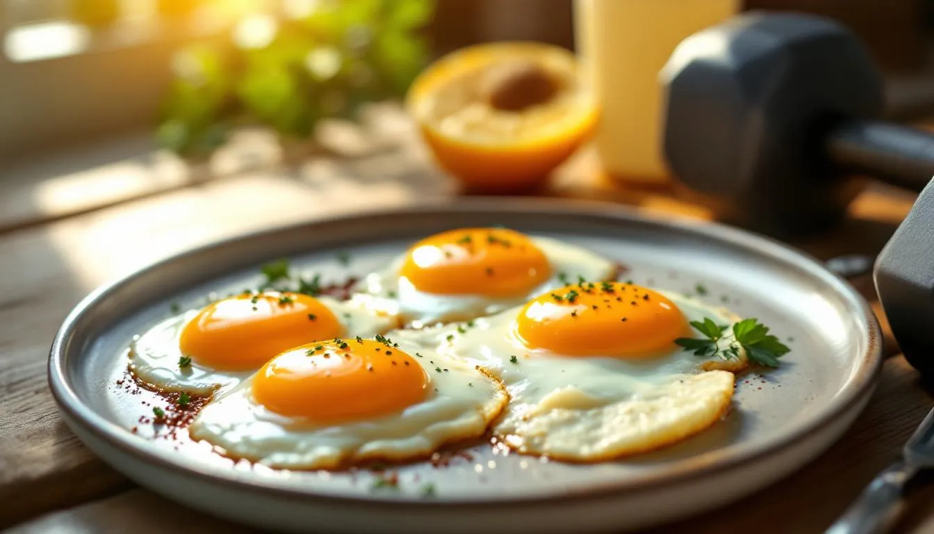 Représenatation de meilleur moment pour manger des oeufs musculation