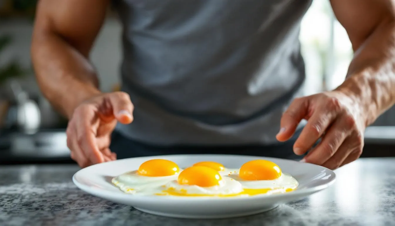 Représenatation de oeufs pour la musculation, combien par repas ?
