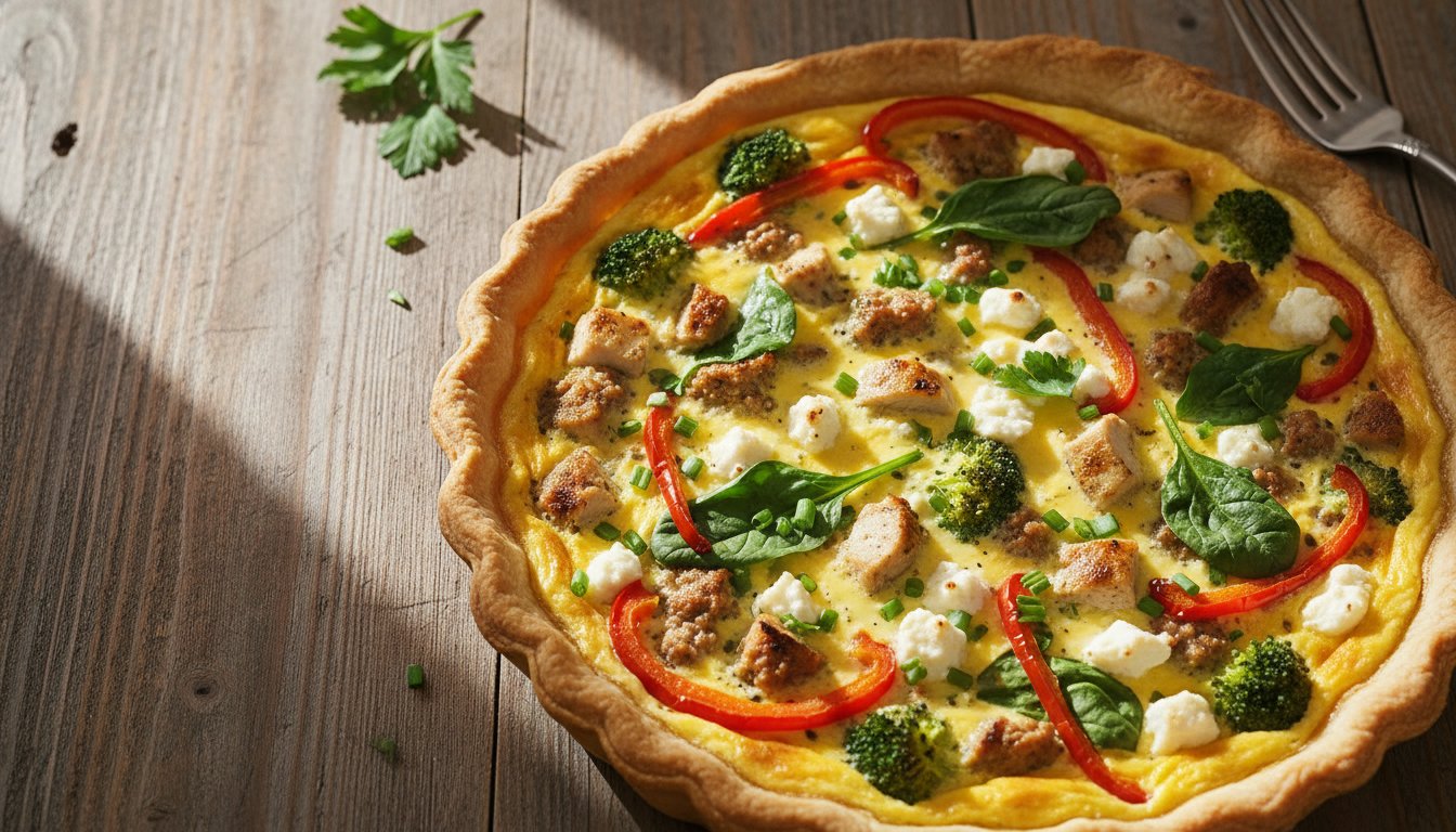 Représenatation de quiche protéinée aux oeufs musculation