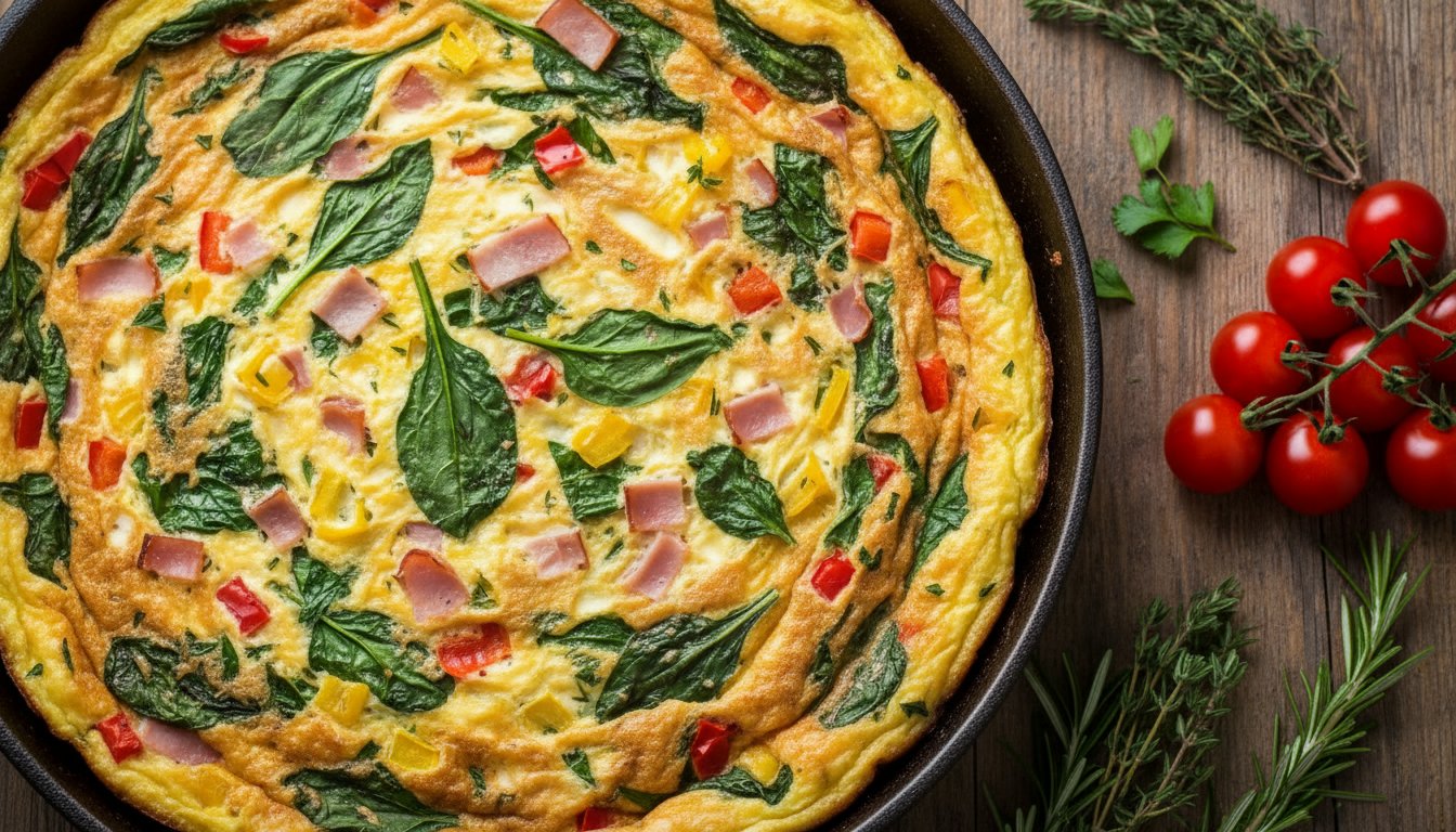 Représenatation de frittata protéinée aux oeufs musculation